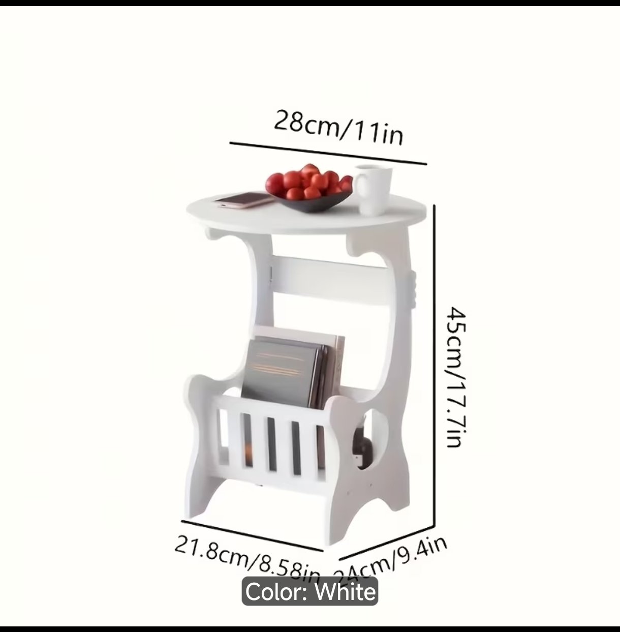 Multi-fonctional small nightstand , table for book and magazines - Image 2