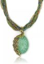 Exquisite Bohemian Chic Peacock Gemstone Pendant Necklace - Retro Leaf Design - Image 3