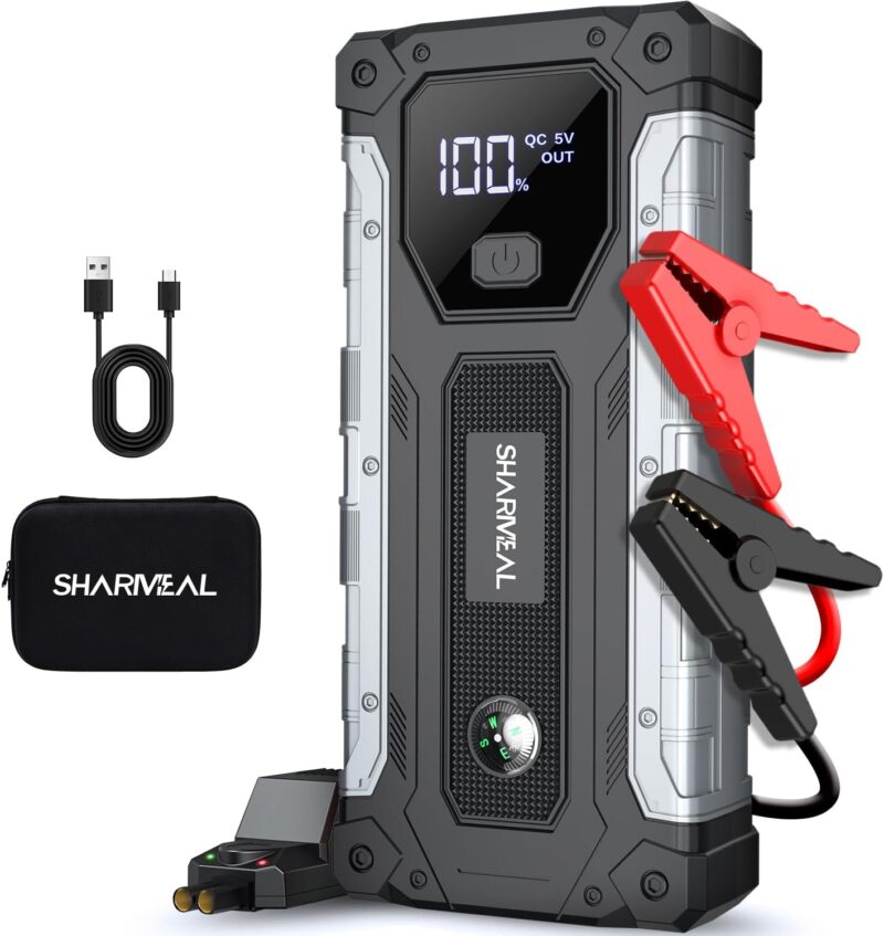 Car Jump Starter 4000A, Jump Starter Battery Pack for Up to 10.0L Gas and 8.0L Diesel Engines, 12V Portable Jump Box with LED Light