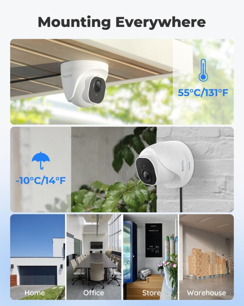 REOLINK Smart 5MP 8CH Home Security Camera System, 4pcs Wired PoE IP Cameras Outdoor - Image 2