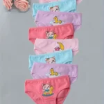 8 Pcs Girl's Cute Cat Print Cotton Briefs, Cartoon Pattern Panties 4-5 years