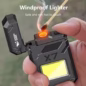 1pc SMILING SHARK Rechargeable Mini COB Light Portable Keychain Work Light Super Bright LED Flashlight for Camping Hiking Emergency