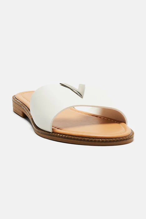 Devan Flat Sandals - White - Image 3