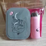 1pc Cartoon Elephant Portable Lunch Box Set with Water Bottle and Spoon