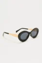 Oscar Rounded Sunglasses Womens - Black - Image 3