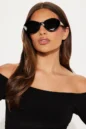 Oscar Rounded Sunglasses Womens - Black
