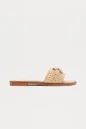 Crista Jewel Raffia Sandals - Nude - Image 2