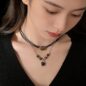 2 Pcs Layered Leather Tiger Eye Necklace for Women- Women's Jewelry Pendant Necklace Fashion and Accessories