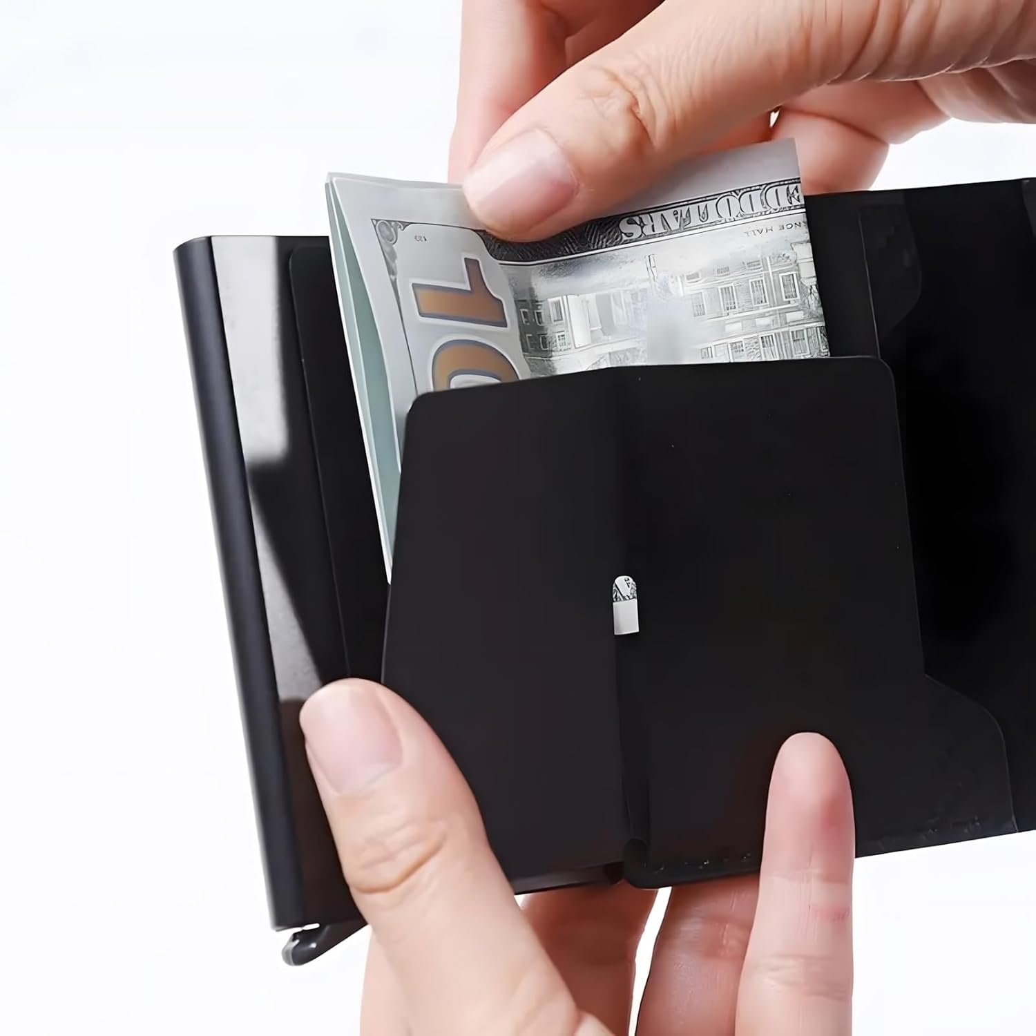 Wallet for Men, Smart Wallet for Men, Simple Credit Card Holder, RFID Barrier, Pop-Up Business Card Box, Three-Fold Carbon Fiber, Small and Ultra-Thin, 9-14... - Image 4