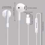 Earphones 1cs Wired In-Ear Headphones Type-C Port High-Resolution Sound Quality, with HD Microphone for Calls Immersive Bass Universal