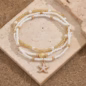 3pcs Bohemian Summer Beach Vacation Style Beaded Anklet Set Chevillet - Image 3