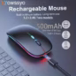 Dual Mode 5.1+2.4g Wireless Gaming Mouse, USB Rechargeable Mouse, Silent Backlight, Ergonomic, for Laptop