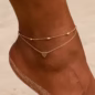 1pc Minimalist Style Multi-Layer Women'S Heart Anklet Chain - Image 3