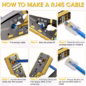 RJ45 Crimping Tool Designed for Pass Through Connectors, Featuring Cutting, Stripping, And Crimping Capabilities for Cat5E, Cat6 - Image 4